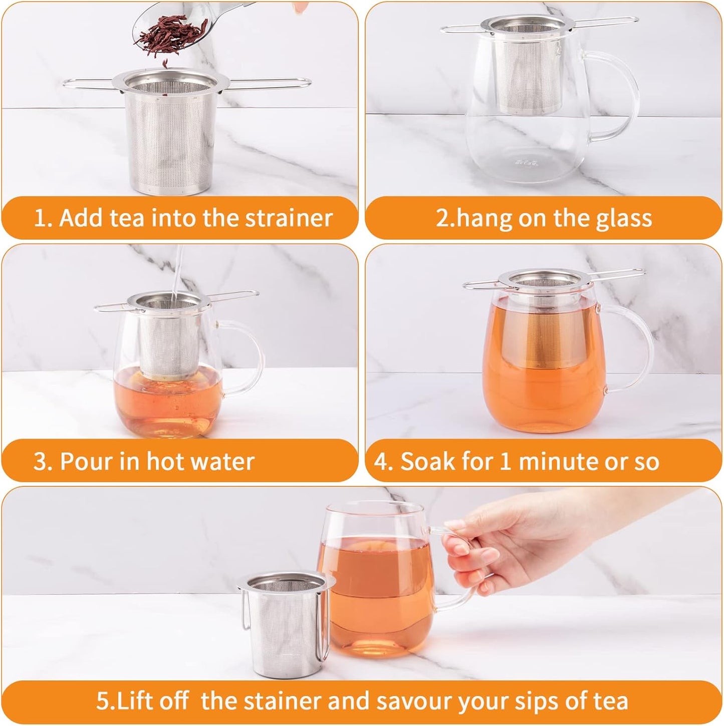 Loose Leaf Tea Strainer For Mugs and Teapots